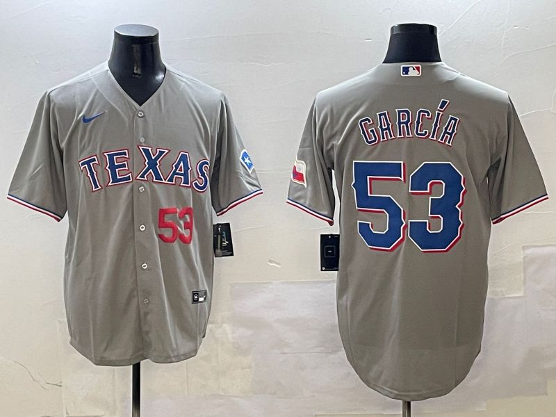 Men Texas Rangers #53 Garcia Grey Game 2025 Nike MLB Jersey style 4